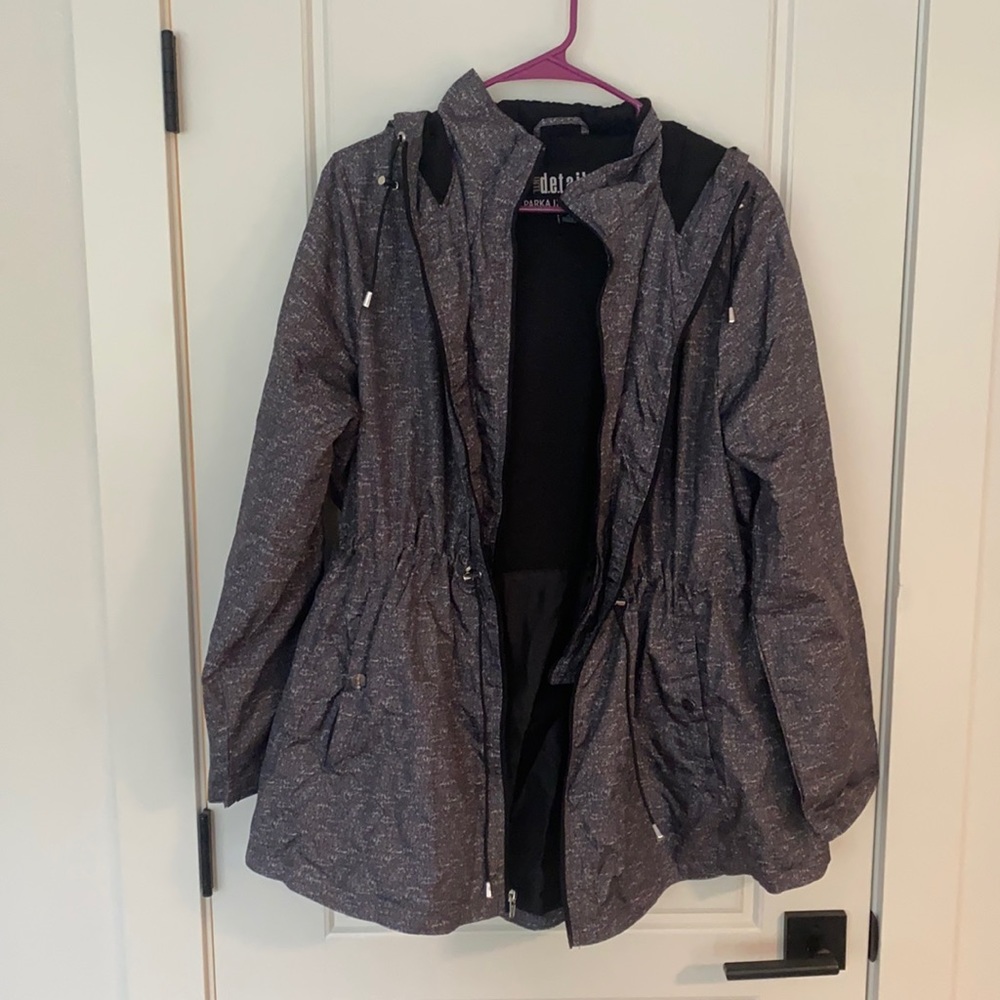 Cinched waist rain jacket